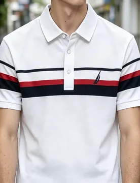 NAUTICA Men Striped Polo Shirt Short Sleeve Lapel Collar Golf Tee Color Block Stripe Casual Business Summer Daily Tops - Aliexpress - FashionsVida