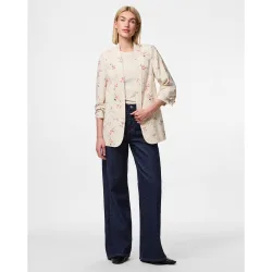 Blazer de mujer estampada con mangas 3-4 y cuellos de solapa