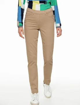 Yoga-Schlupfjeans, Regular Fit#normale Größen#Kurzgrößen#Langgrößen, Farbe Beige, 92, in Schlupfform modischer Five-Pocket-Look Damen - Walbusch - FashionsVida