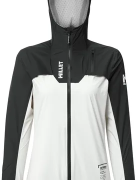 Veste de trail imperméable - Intense Pro 2,5L Jkt W Foggy Dew Black - Taille S - Gris - Millet - FashionsVida
