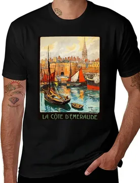 FRANCE Le Port de Saint Malo 1930s Vintage travel Poster T-Shirt graphic shirts plus size tops fitted t shirts for men - Aliexpress - FashionsVida