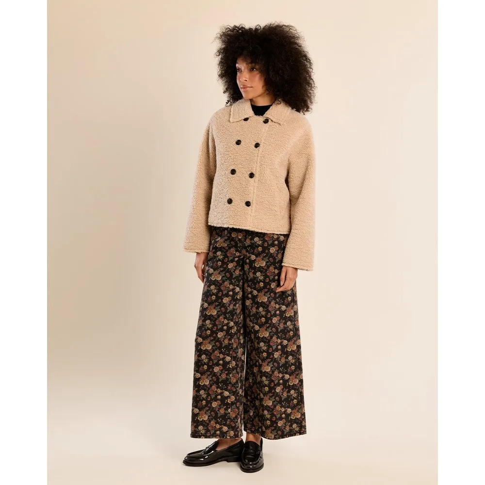Abrigo de mujer de manga larga de borreguito - Molly Bracken - FashionsVida