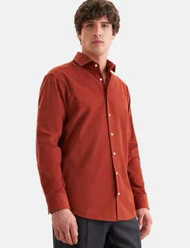 Regular Casual Hemd Uni Orange 42 - Seidensticker - FashionsVida