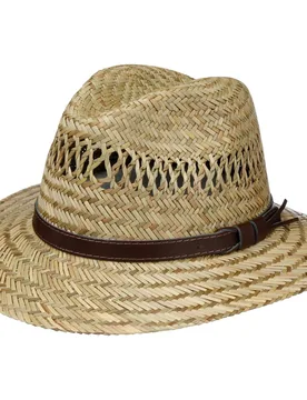 Traveller Leather Band Straw Hat by - nature - Female - Size: XL (60-61 cm) - Lipodo - FashionsVida