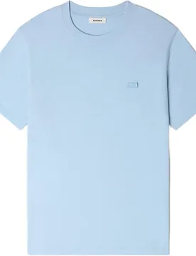 Camiseta de manga corta de hombre de algodón con parche doble s - sandro - FashionsVida