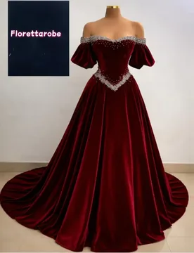 Customized Matching Exquisite VelourProm Gowns Pleat Rhinestone A-line Off-the-shoulder Long Dresses Evening Dresses - Aliexpress - FashionsVida
