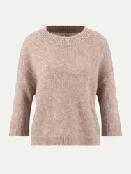 Strickpullover mit 3/4-Arm Beige S