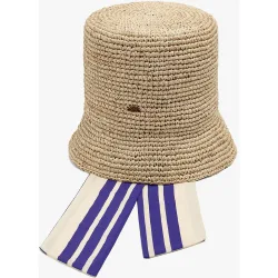 Gorro de mujer 100% rafia con tira decorativa