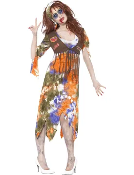 Er Zombie Hippie Halloween Damenkostüm bunt - RUBIES NL - FashionsVida