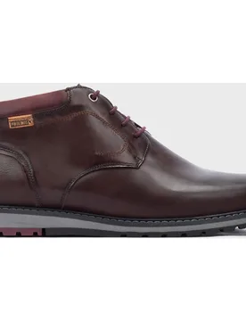 Botines de hombre de piel con cordones y forro de pelo - Pikolinos - FashionsVida