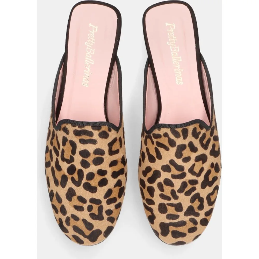 Mules Elara de mujer en poni estampado leopardo - Pretty Ballerinas - FashionsVida