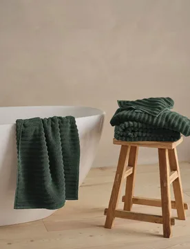 The Ripple Pure Turkish Cotton Towel Dark Green - Bedfolk - FashionsVida