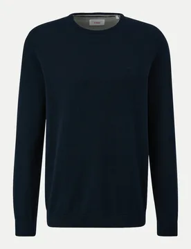 RED LABEL Strickpullover mit Logo-Stickerei Blau L - S. Oliver - FashionsVida