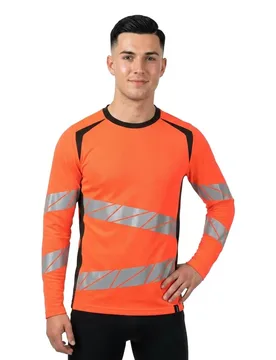 Polo à Manches Longues Accelerate Safe 19081 Hi-Vis Red / Dark Anthracite 5XL - MASCOT - FashionsVida