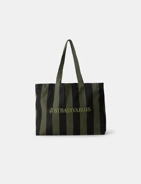 It-Bag mit Streifen Khaki OS - Stradivarius - FashionsVida