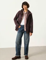 Cotton Rich Funnel Neck Utility Jacket Plum female