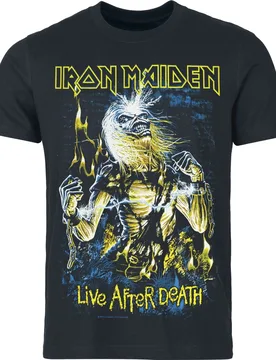 T-Shirt - Live After Death - M bis 5XL - für Männer - Größe 4XL - schwarz - Lizenziertes Merchandise! - Männer - male - Iron Maiden - FashionsVida