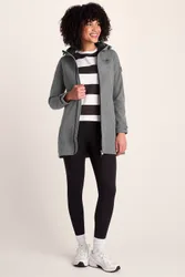 Women's 'Keld' Long Shower Resistant Hooded Softshell Jacket in Dark Grey Size: 12 - Dark Grey - Size: 12