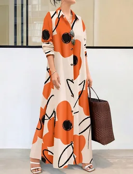 Vestido largo estampado al azar para mujer S - Shein - FashionsVida