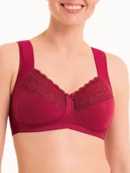 Womens Havanna Support Bra - Red Polyamide - Size 44e