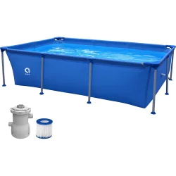 Piscina desmontable rectangular de 258cm x 179cm x 66cm depuradora. Capacidad 2612 L