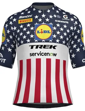 Maglia A Maniche Corte Lidl Trek Usa National Champion Multicolor - Santini - FashionsVida