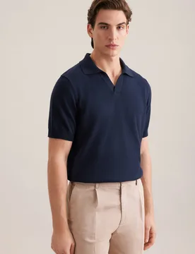 Regular Polo Uni Blau 3XL - Seidensticker - FashionsVida