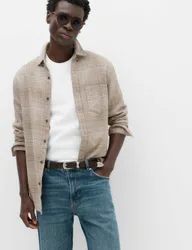 Pure Cotton Flannel Shirt Natural male