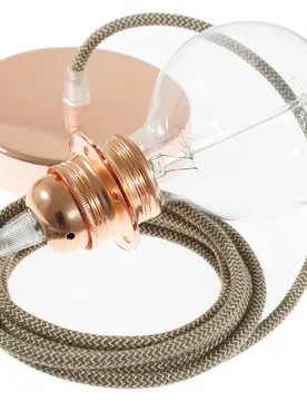 Cables Lampe Suspendue Pendel Pour Abat-jour Rd73 Zigzag 2 M Tree Bark / Copper One Size - Creative - FashionsVida