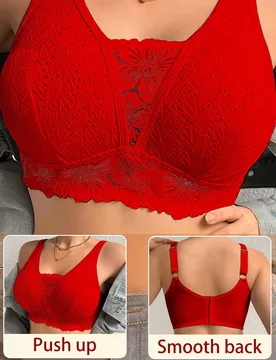 Ropa interior sin costuras con aplicaciones de encaje para mujer de talla grande, adecuada para uso diario y diversas ocasiones 5XL - Shein - FashionsVida