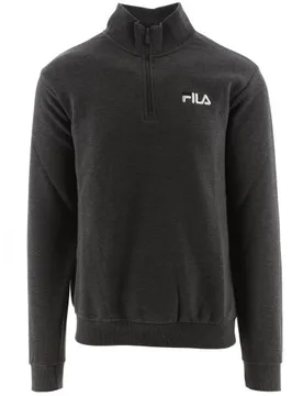 Mens Charcoal Marl Adam Quarter Zip Sweatshirt - Male - Grey - Large - Fila - FashionsVida