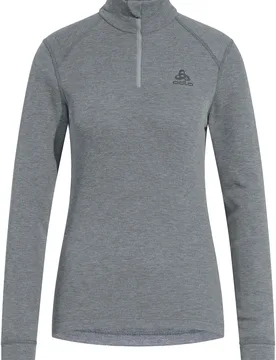 Technischer Baselayer BL Top Turtle Neck LS Half Zip Active Warm Eco W Steel Grey Melange für Damen Größe S Grau - Odlo - FashionsVida