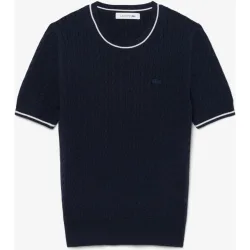 Jersey de manga corta de punto con ochos en azul