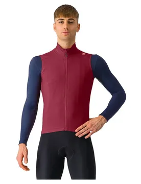 Gilet Espresso Gore-tex Infinium™ Windstopper® Deep Bordeaux / Persian Red - Castelli - FashionsVida