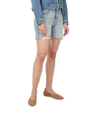 Jeans Corti A Vita Alta Mary Destroy Regular Fit Distressed Vintage Light Blue 30 - Pepe jeans - FashionsVida