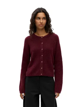 Cardigan Agate Regular Knit Windsor Wine / Melange L - Object - FashionsVida
