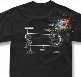 Funny Gear Shifting Bicycle Chain T-Shirt 100% Cotton O-Neck Summer Short Sleeve Casual Mens T-shirt Size S-3XL