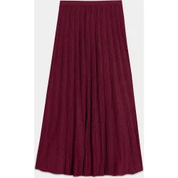 Falda midi de mujer con detalle costuras