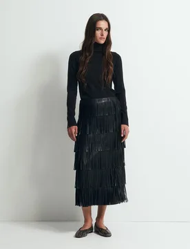 Sfera - Falda flecos efecto piel - Sfera - FashionsVida