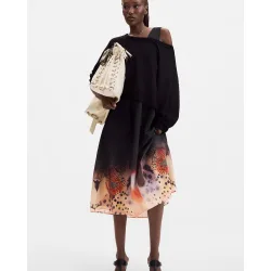 Desigual - Vestido midi 2 en 1
