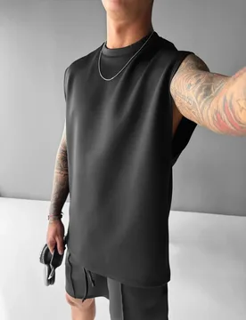 Men 2025 summer new sports casual fashion crewneck vest solid color quick dry loose sports vest - Aliexpress - FashionsVida