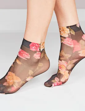 Socken floral + hautfarben 2 Paar - 3Pagen - FashionsVida
