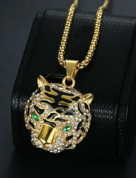 Punk Tiger Head Iced Out Bling CZ Pendant Stainless Steel Cubic Zirconia Animal Necklace for Women Men Cool Fashion Jewelry Gift - Aliexpress - FashionsVida