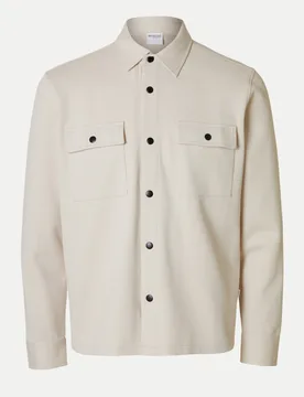 Overshirt mit Druckknöpfen Beige XL - Selected - FashionsVida