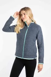 Women's Ariana Full Zip Grid Fleece Jumper in Mid Navy Size: 16 - Mid Navy - Size: 16