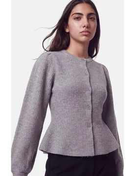 Cárdigan de mujer con cuello redondo y manga larga - Pieces - FashionsVida