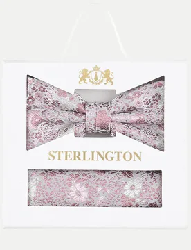 Set Fliege und Einstecktuch Rosa - Prince Bowtie - FashionsVida