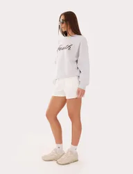 Pure Cotton Embroidered Relaxed Sweatshirt Light Grey female