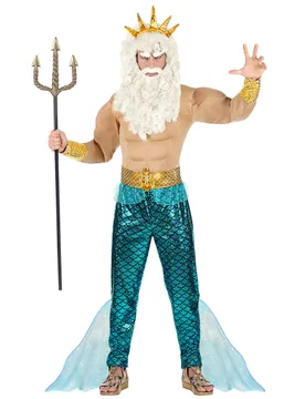 Neptun-Kostüm für Herren Poseidon-Kostüm für Karneval blau-gold - male - Widmann - FashionsVida
