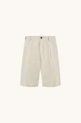 Bermuda in lino e cotone uomo tofu